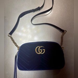 Gucci GG Marmont camera bag cobalt blue